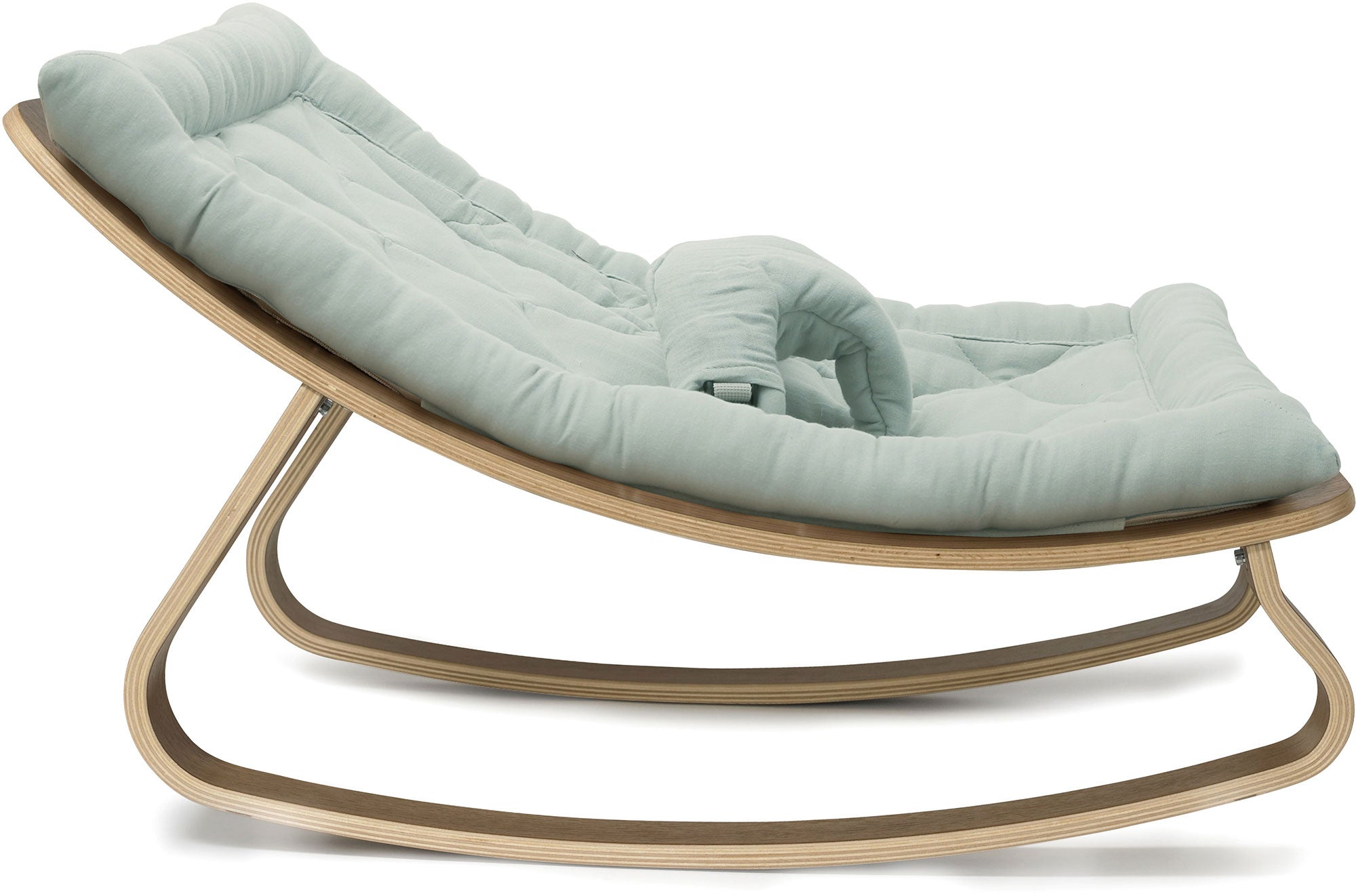 Levo Baby Rocker Organic Farrow Grey - Walnut - Charlie Crane