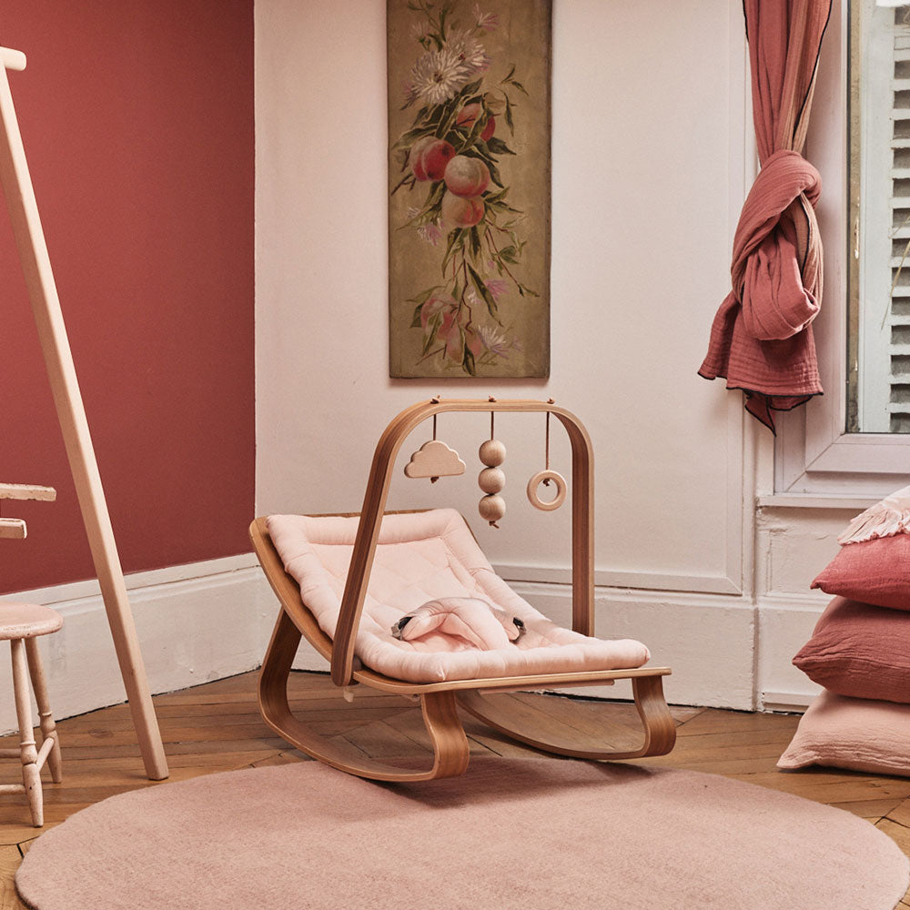 Levo Baby Rocker Organic Nude Pink - Walnut - Charlie Crane