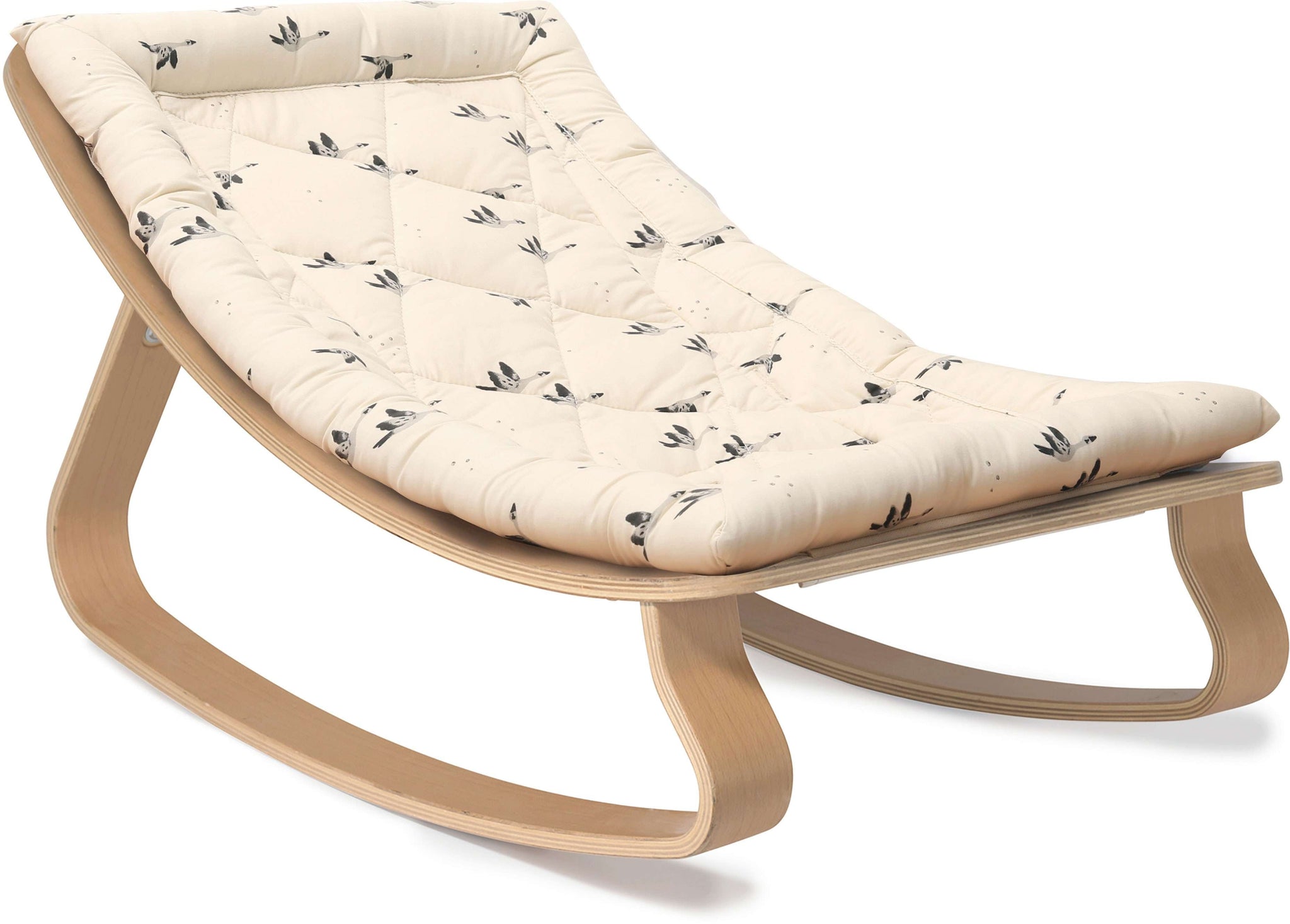 Levo Baby Rocker Rose in April Goose - Natural - Charlie Crane