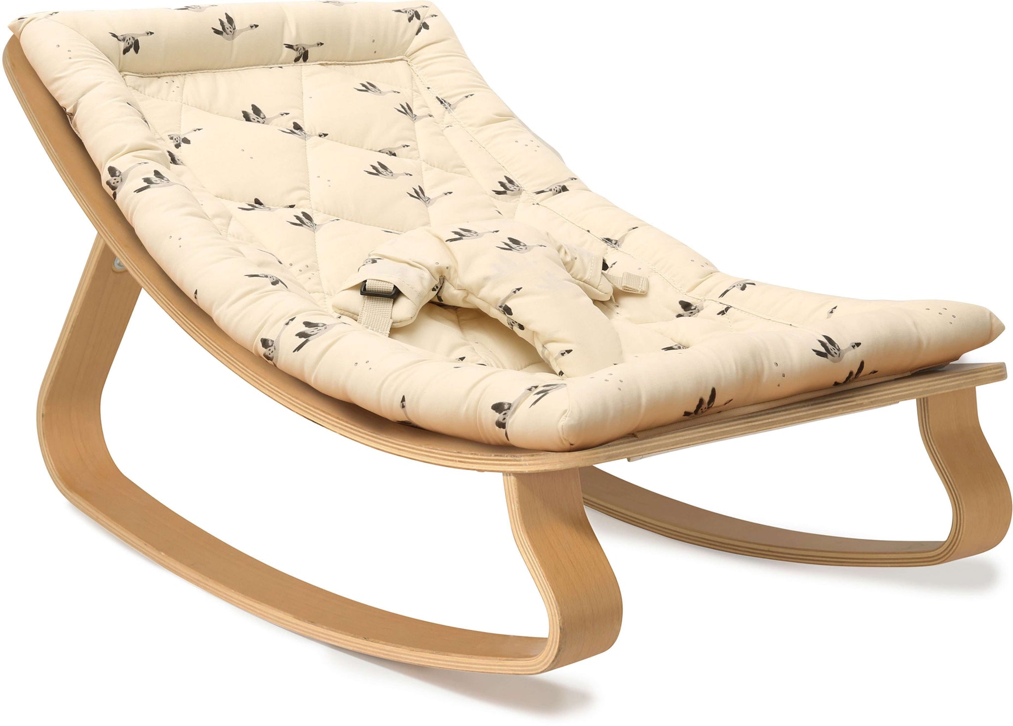 Levo Baby Rocker Rose in April Goose - Natural - Charlie Crane