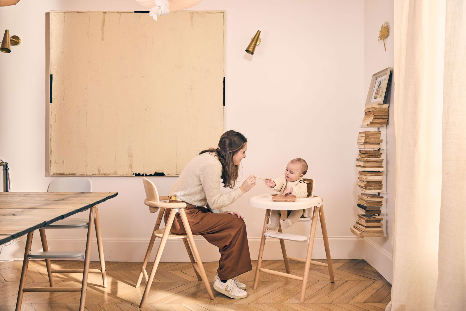 Tobo Wooden High Chair White - Charlie Crane