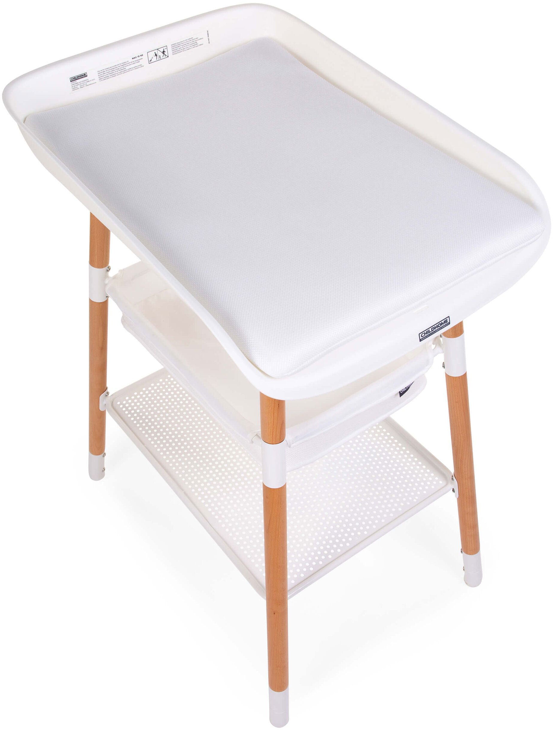 Evolux Height Adjustable Changing Table Natural & White - ChildHome