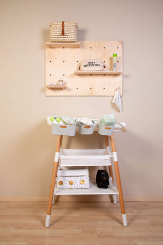 Evolux Height Adjustable Changing Table Natural & White - ChildHome