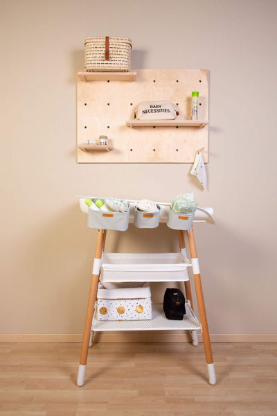 Evolux Height Adjustable Changing Table Natural & White - ChildHome