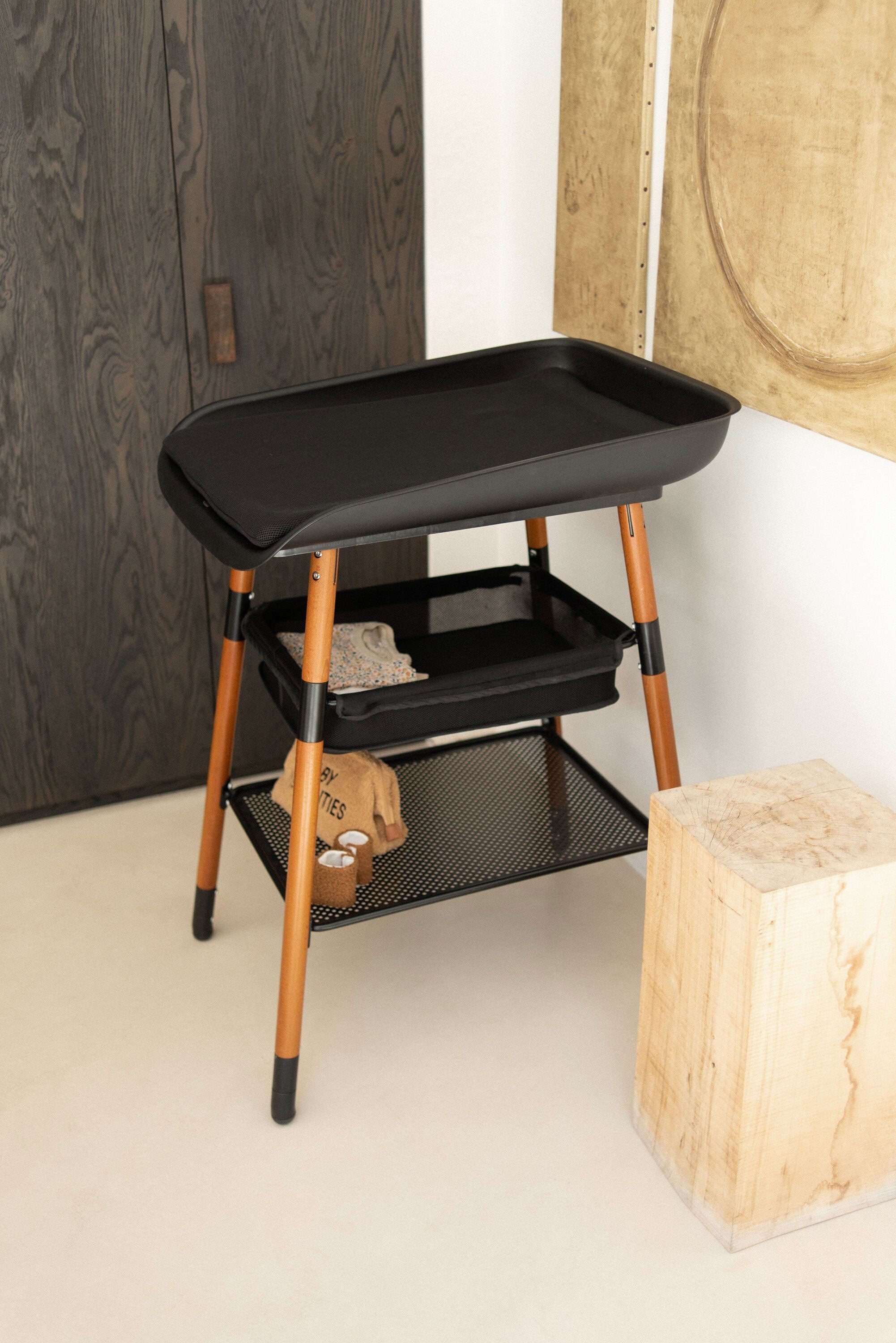 Evolux Height Adjustable Changing Table Nut & Black - ChildHome