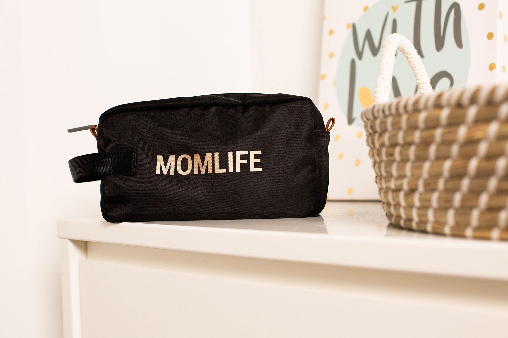 Momlife Toiletries Bag Off Black Gold - ChildHome