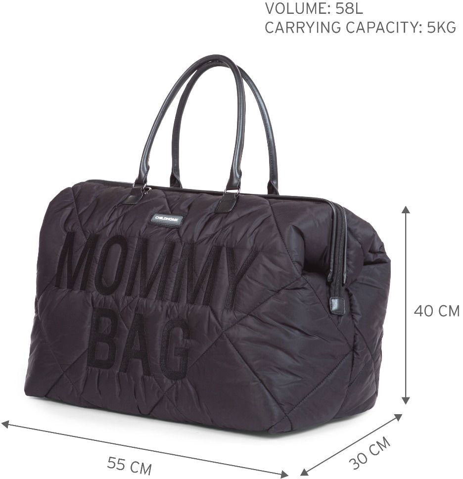 Mommy Bag Big Quilted Puffered Black - ChildHome