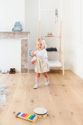 Tipi Clothing Rail with Shelves Natural & White - ChildHome