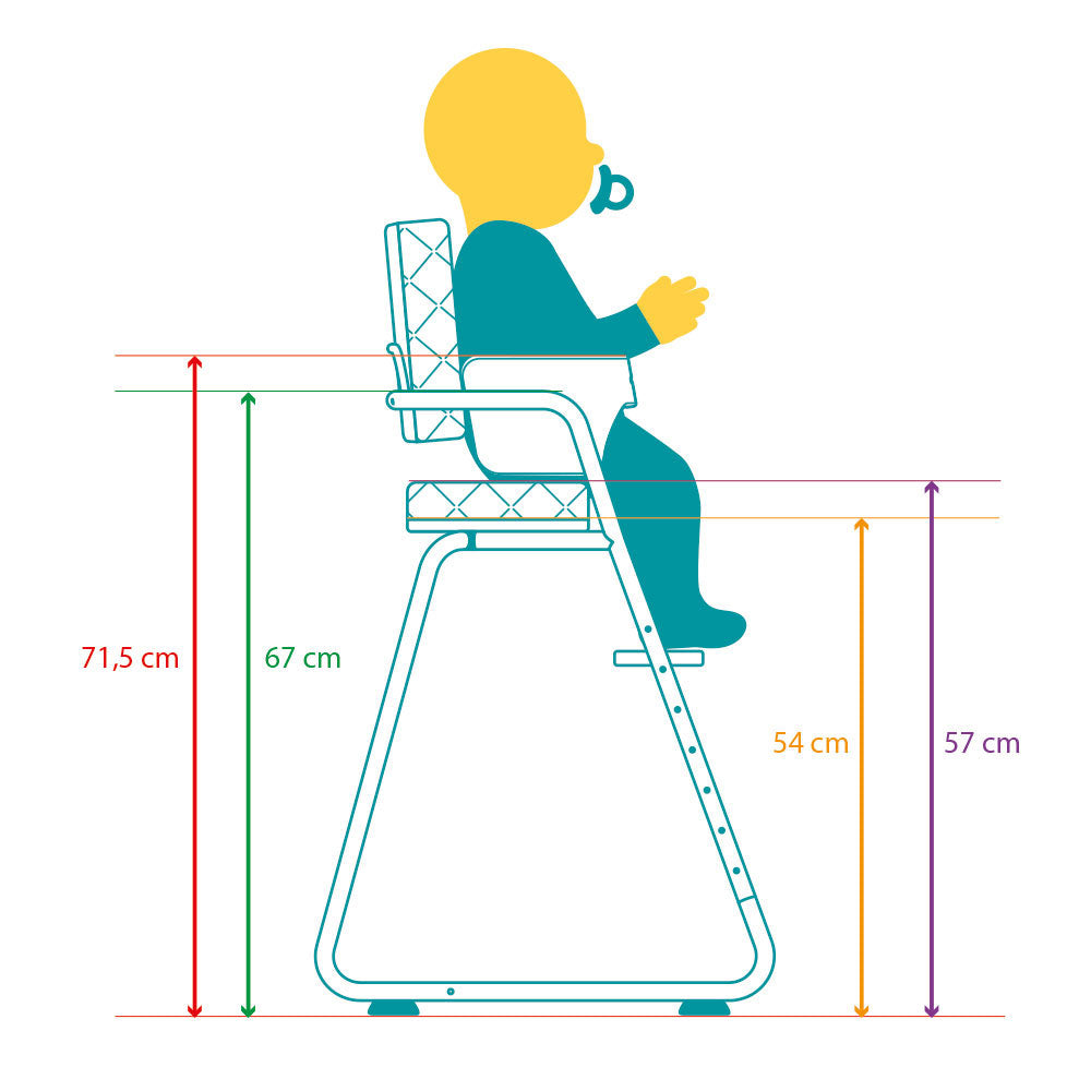 Tibu Retro High Chair Gentle White - Charlie Crane