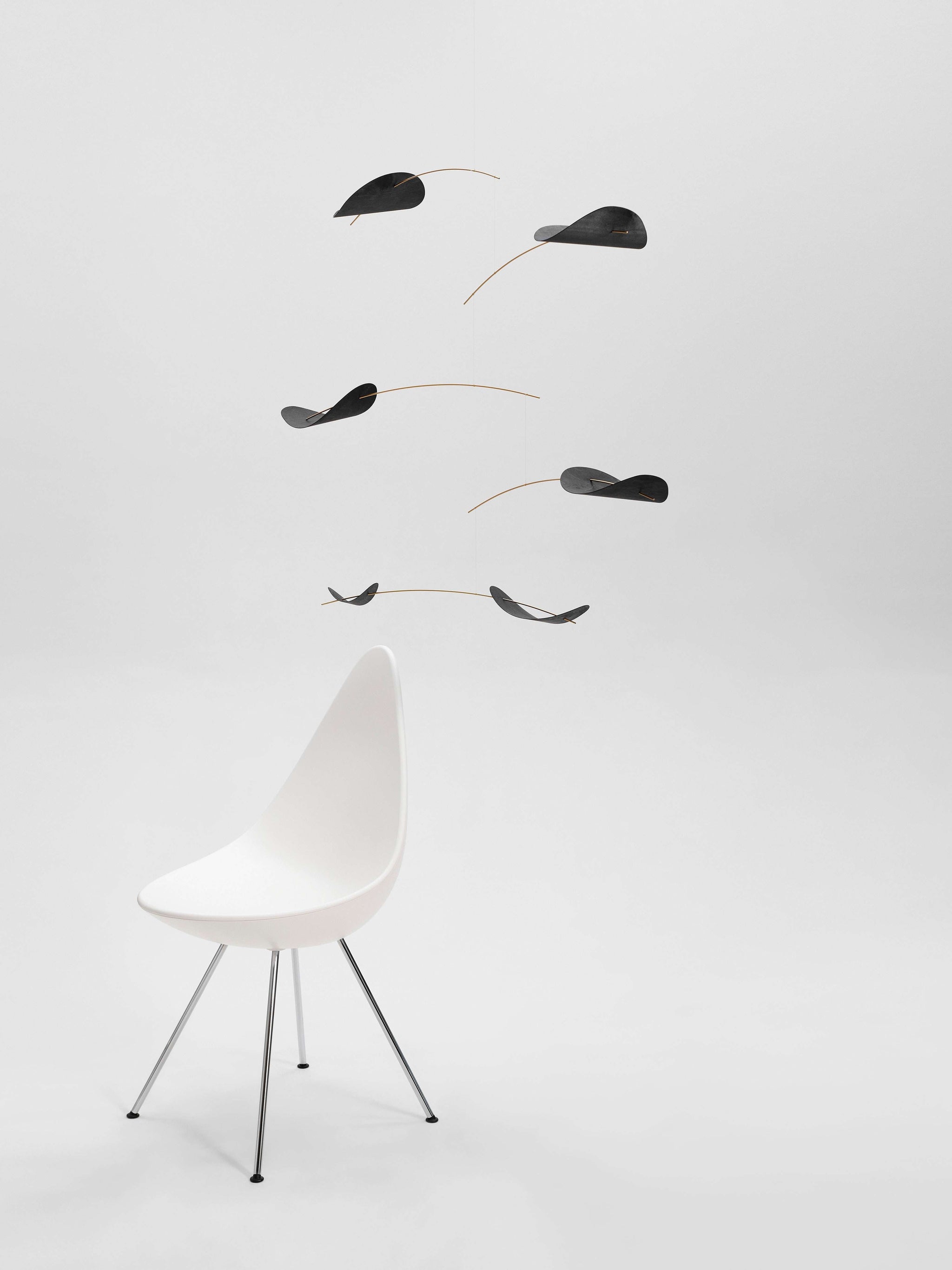 Drifting Clouds Black Wooden Mobile - Flensted Mobiles