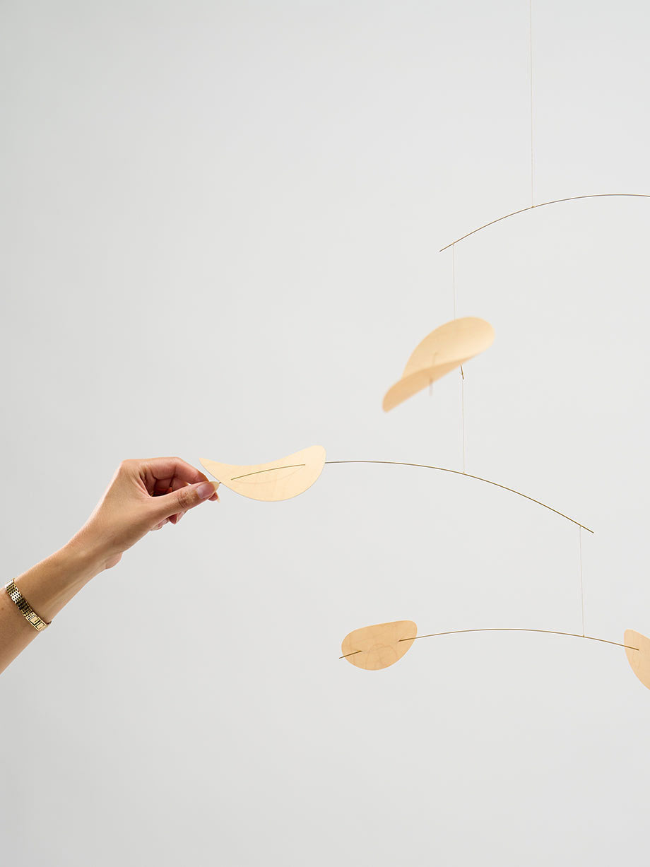 Drifting Clouds Natural Wooden Mobile M - Flensted Mobiles