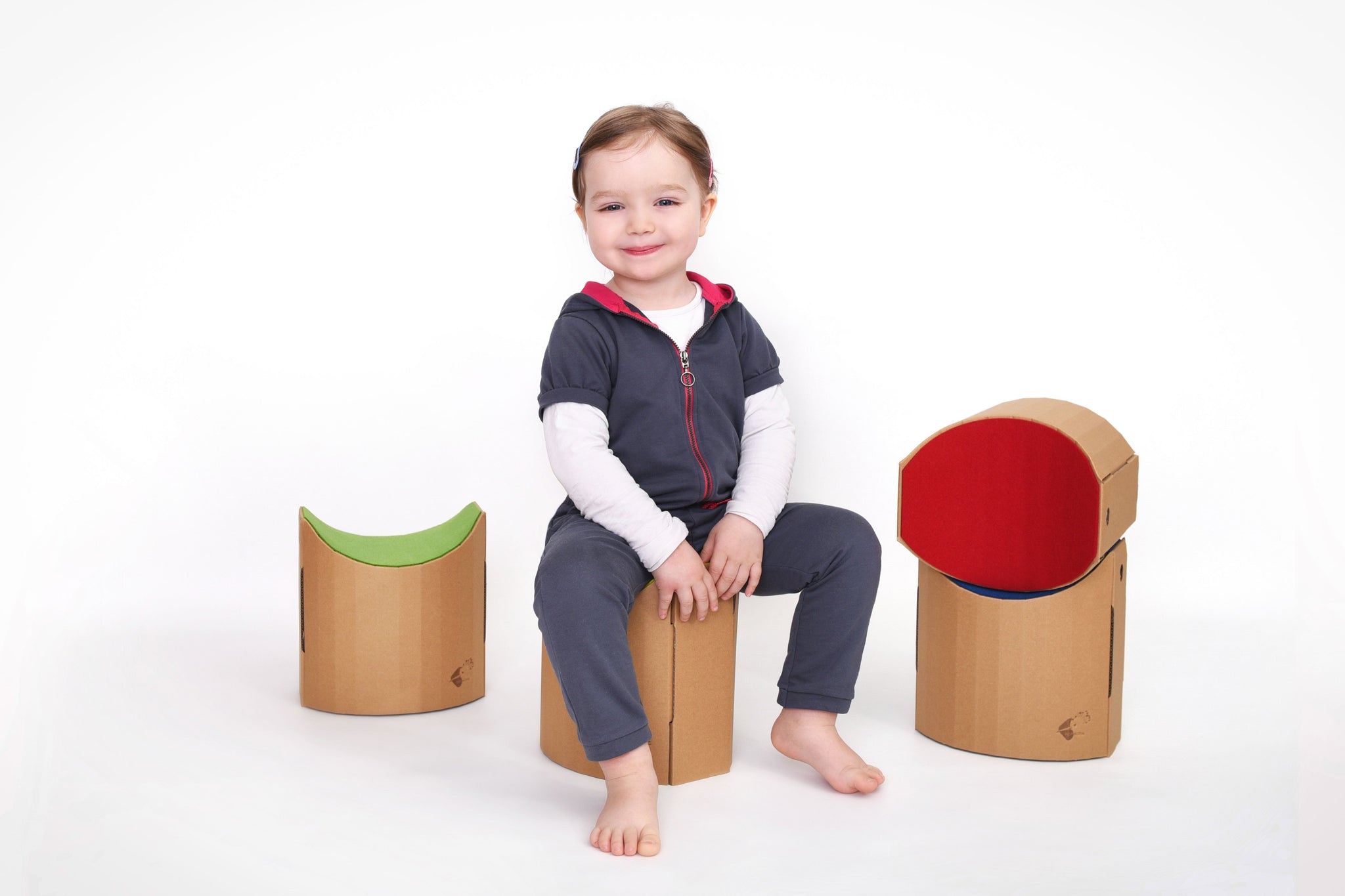 Lollo 18 Unicorn Cardboard Stool Petrol - HopHopik