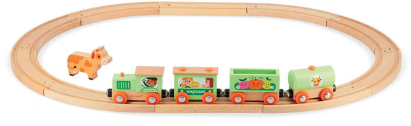Story Farm Wooden Train Set with Tracks - Janod