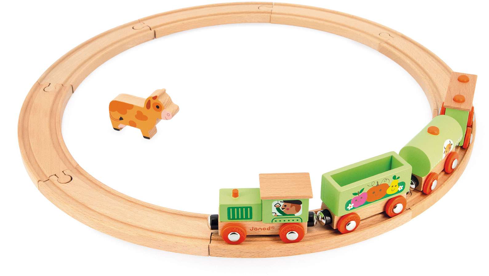 Story Farm Wooden Train Set with Tracks - Janod