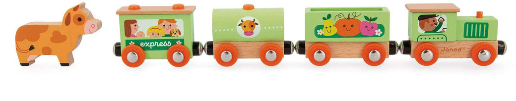 Story Farm Wooden Train Set with Tracks - Janod