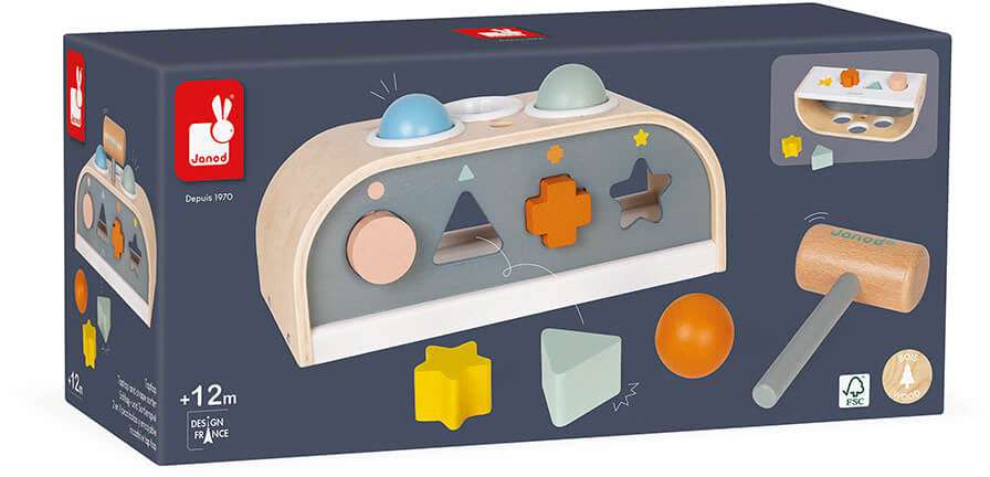 Sweet Cocoon Taptap Wooden Shape Sorter - Janod