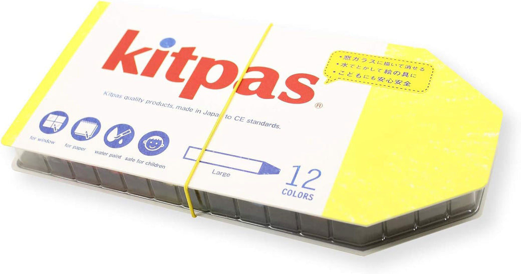 Natural Rice Wax Crayons Large 12 Colours - Kitpas