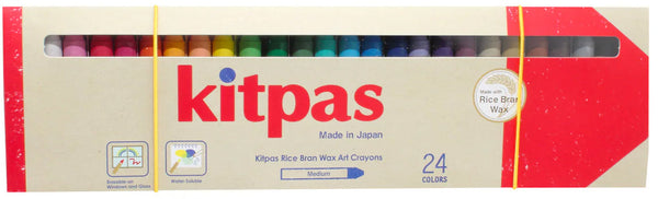 Natural Rice Wax Crayons Medium 24 Colours - Kitpas