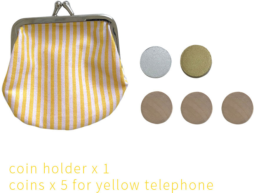 Yellow Wooden Retro Telephone - kiko & gg