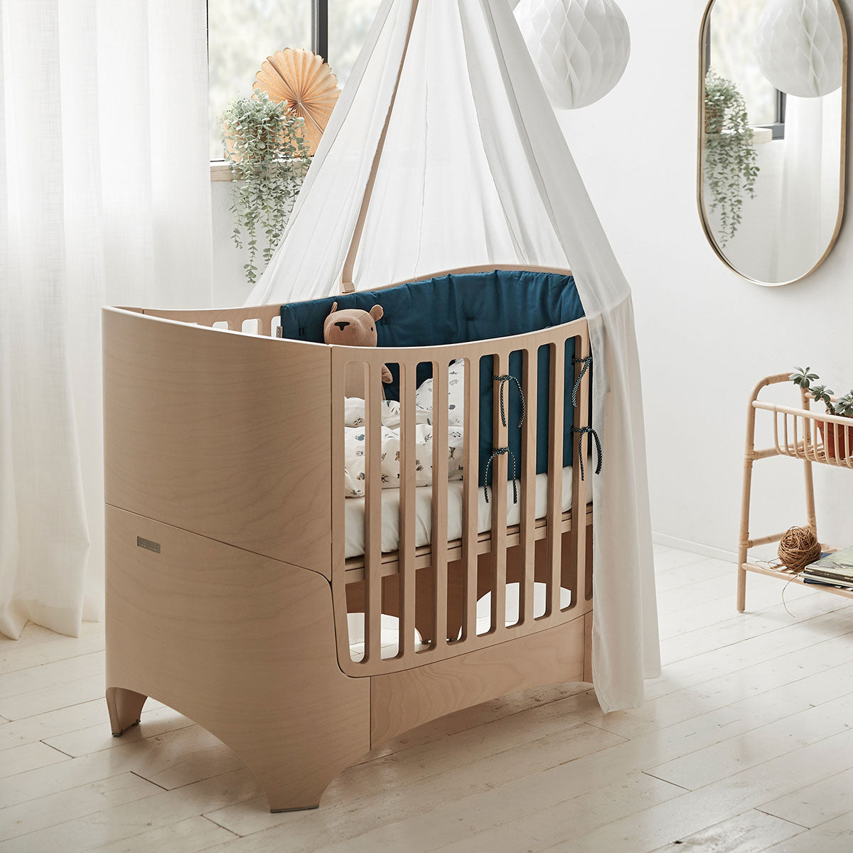 Classic Baby Cot Bed  Whitewash - Leander