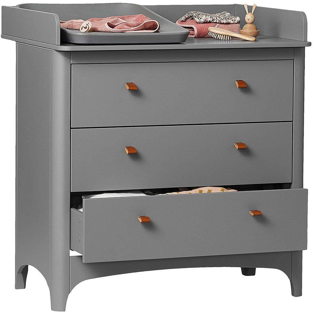 Classic Dresser with Changing Unit + Luna Cotbed Room Set - Grey - Leander