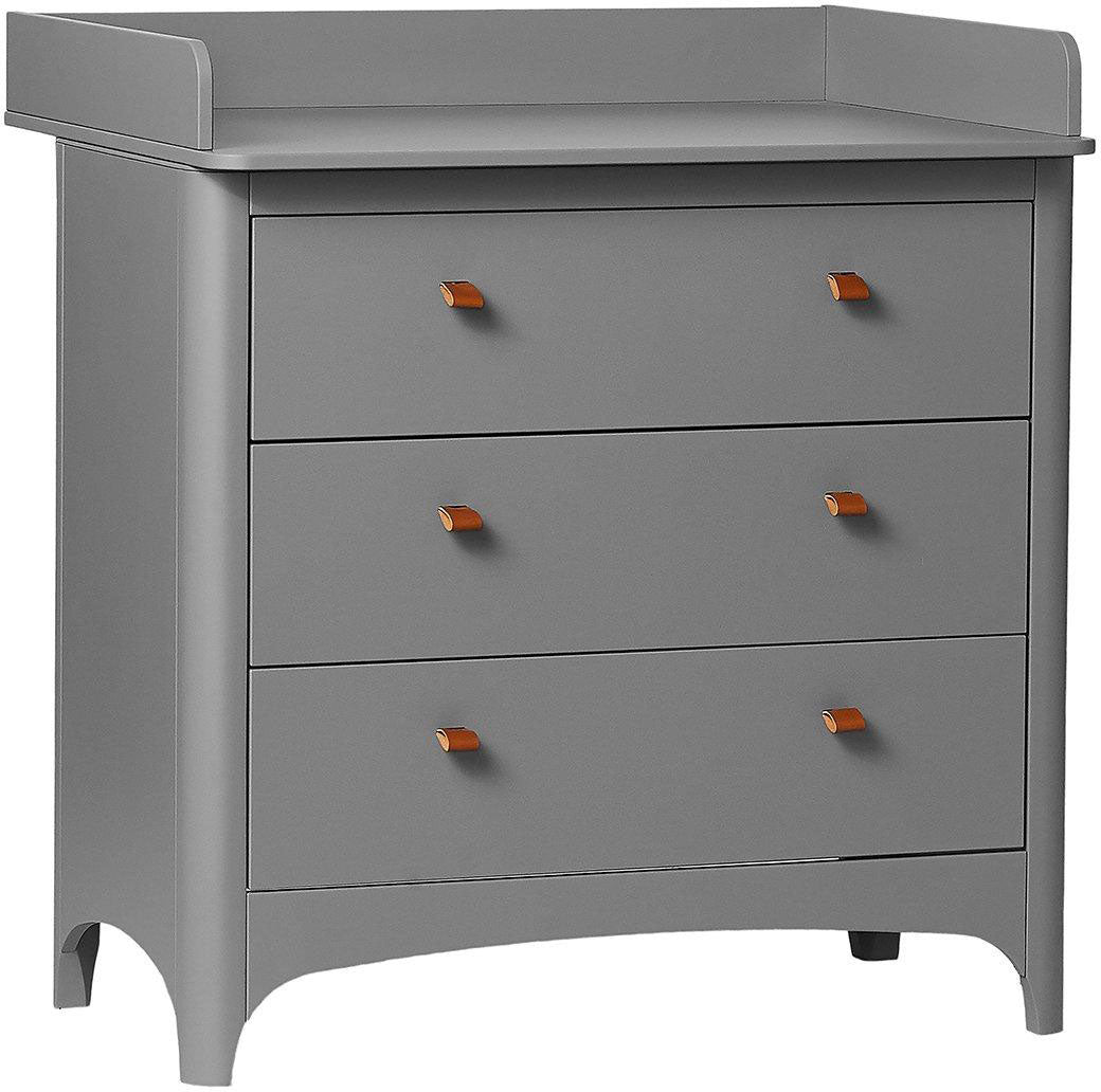 Classic Dresser with Changing Unit + Luna Cotbed Room Set - Grey - Leander