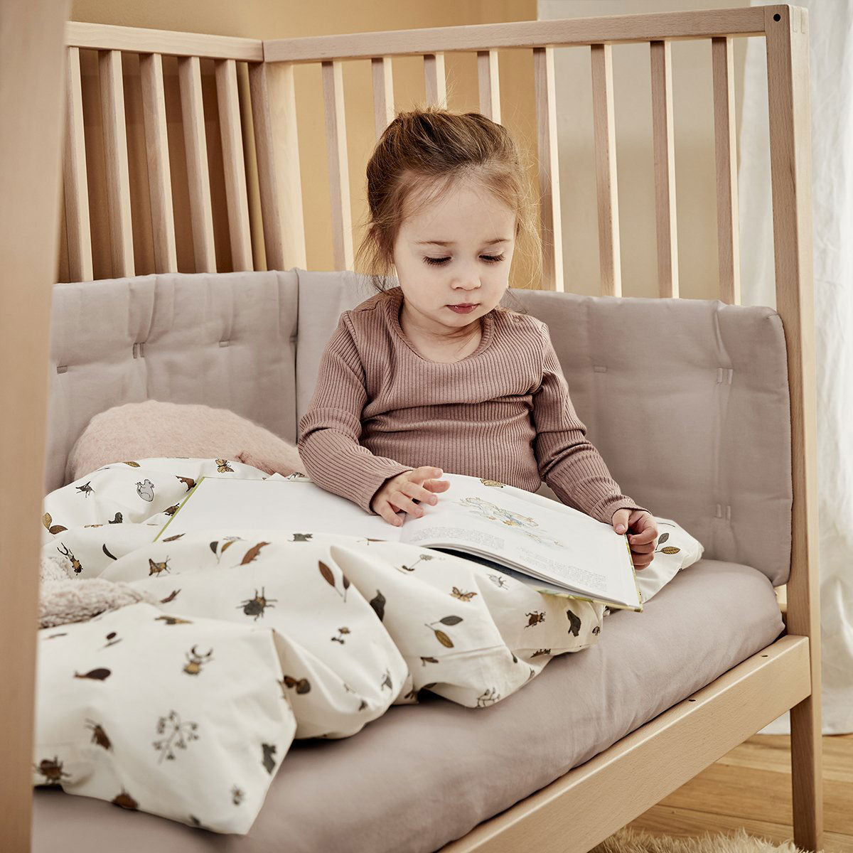 Fitted sheet cot bed 60x120 two pack cappuccino - Leander