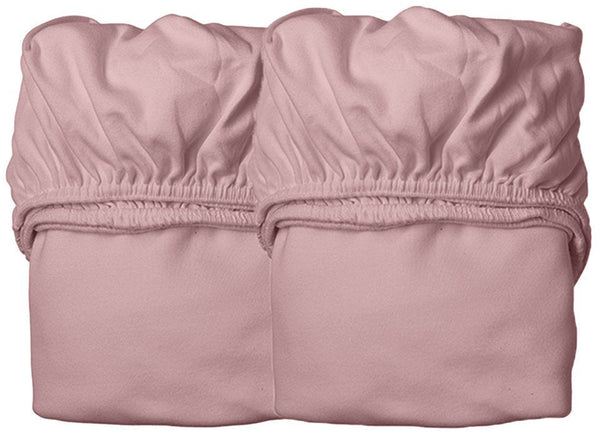 Fitted sheet cot bed 60x120 two pack dusty rose - Leander