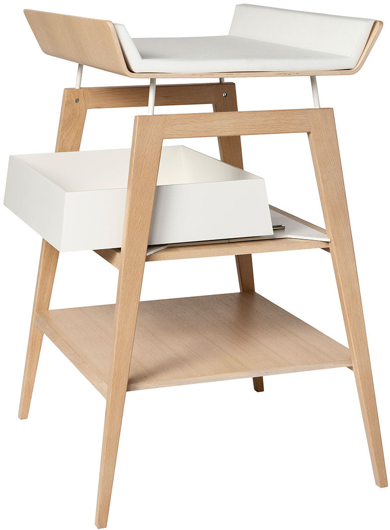 Linea Changing Table with mat Natural Wood - Leander