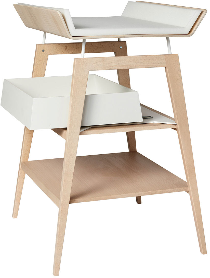 Linea Changing Table with mat Natural Wood - Leander