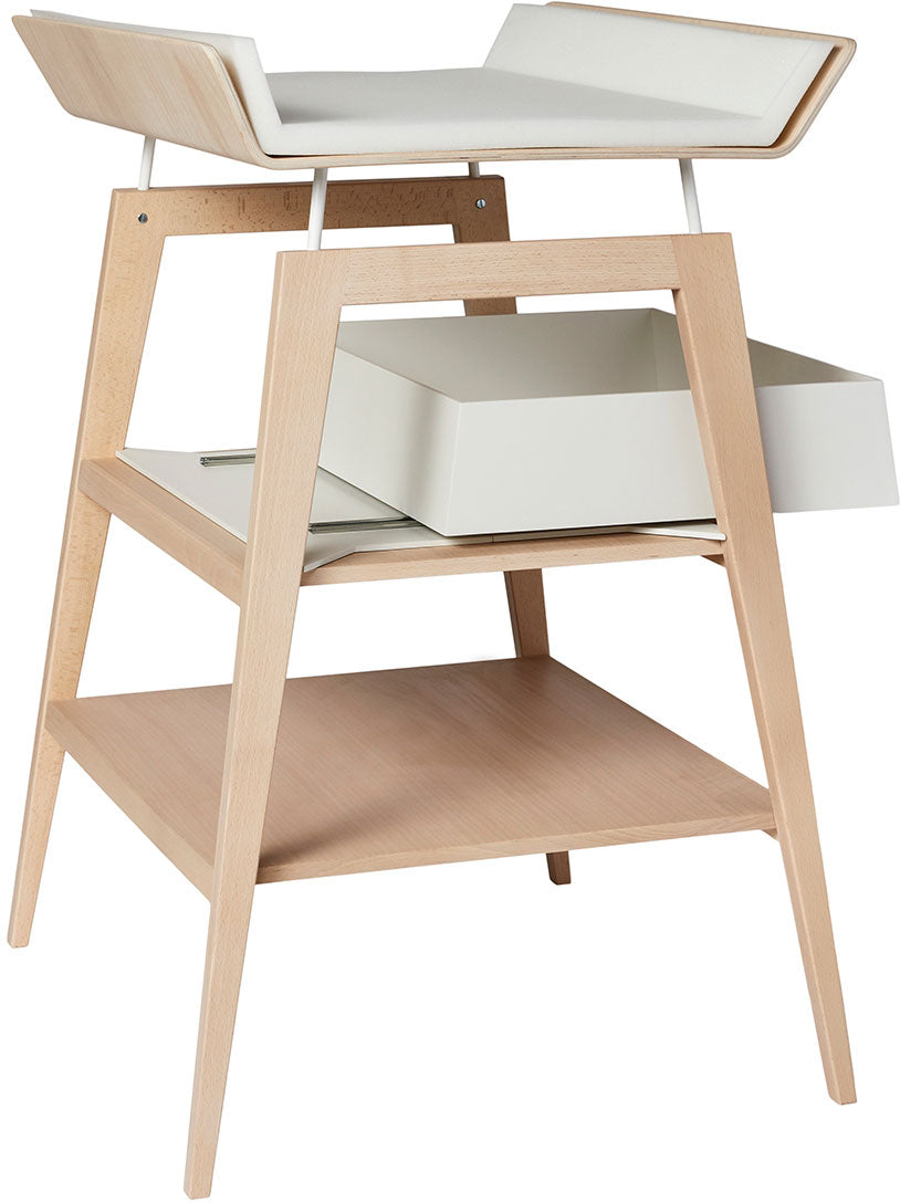 Linea Changing Table with mat Natural Wood - Leander