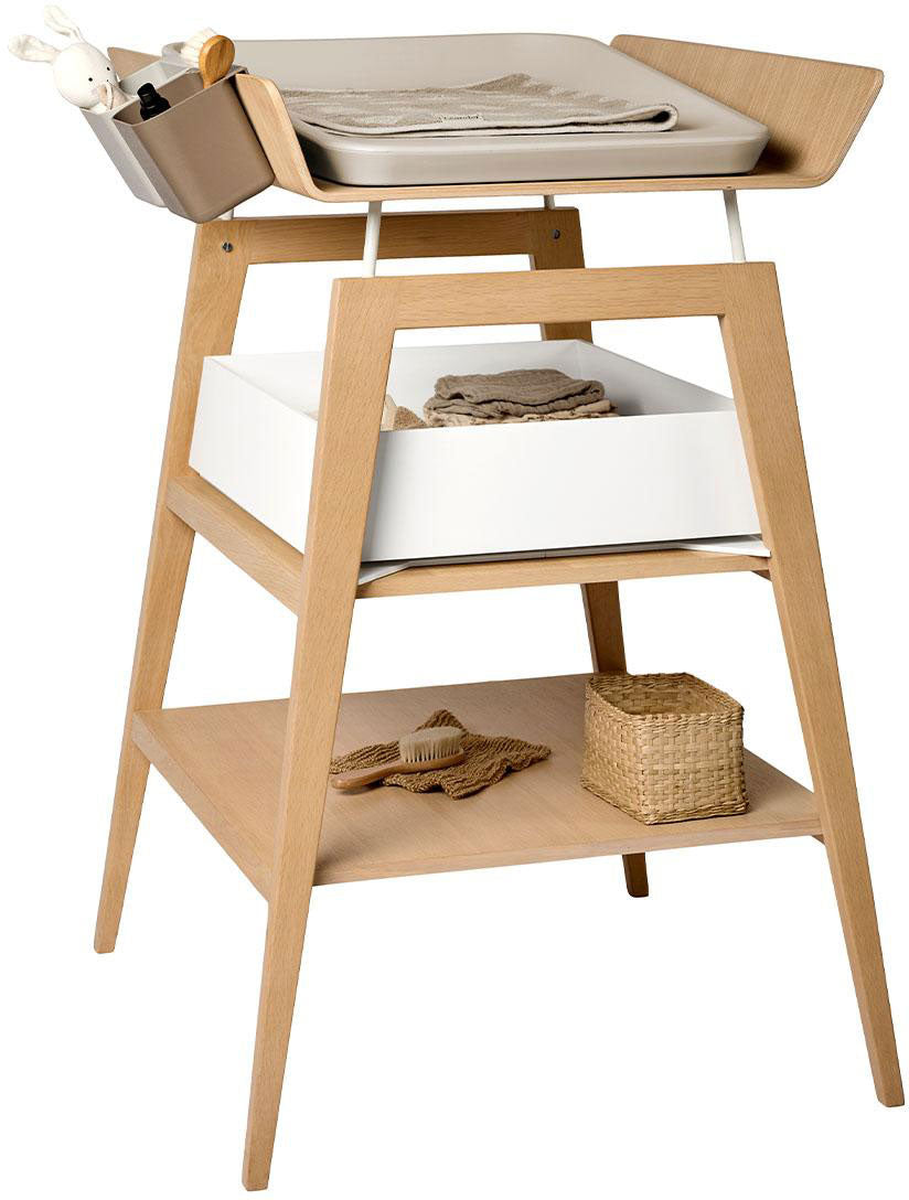 Linea Changing Table with mat Natural Wood - Leander