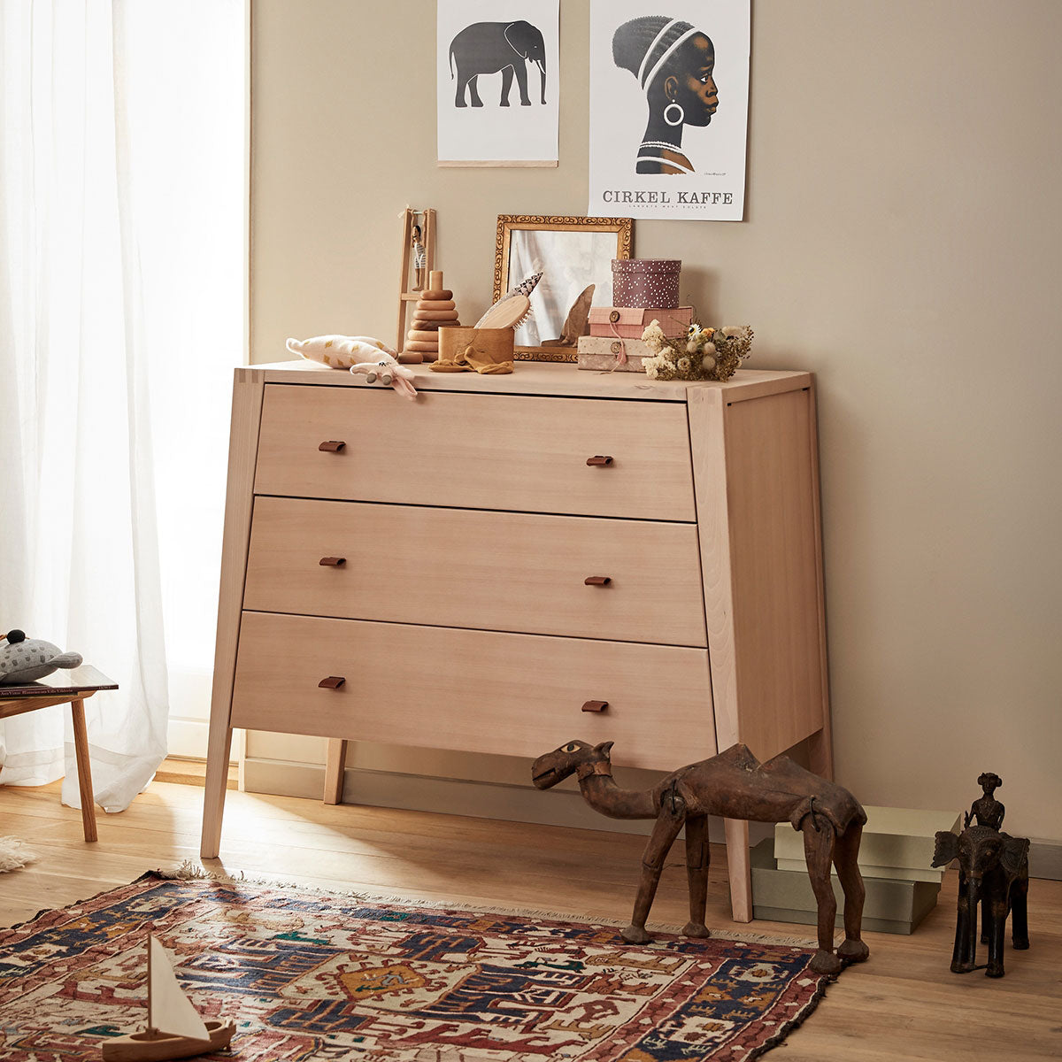 Linea Dresser and Changing Table Natural Wood - Leander