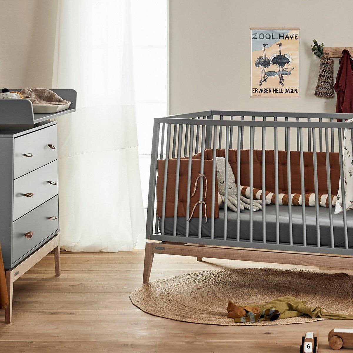 Luna Junior Cot Bed Grey - Leander