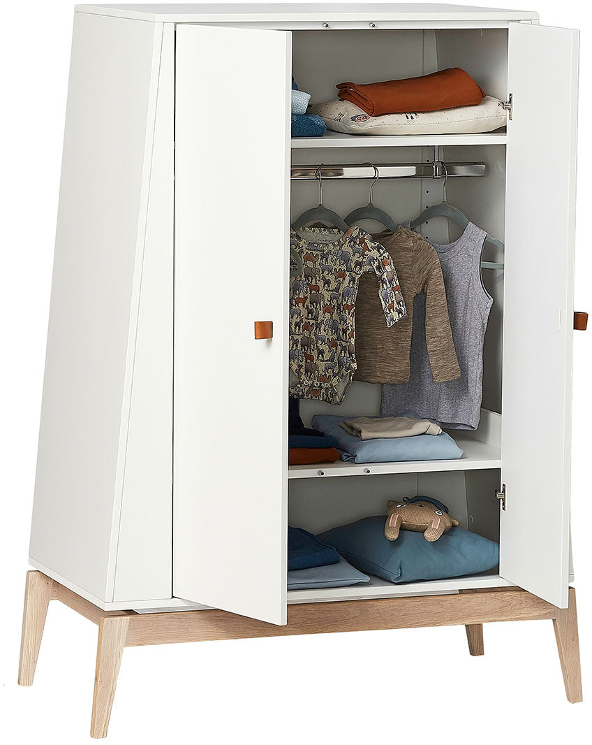 Luna Wardrobe Small White Oak - Leander