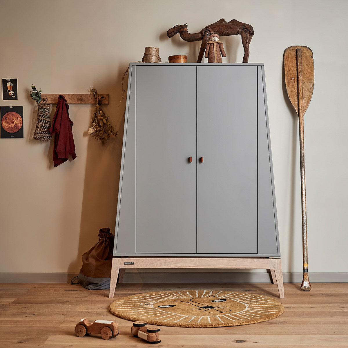 Luna Wardrobe Small White Oak - Leander