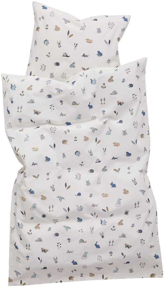 Organic baby bedding set Forrest Dusty Blue - Leander