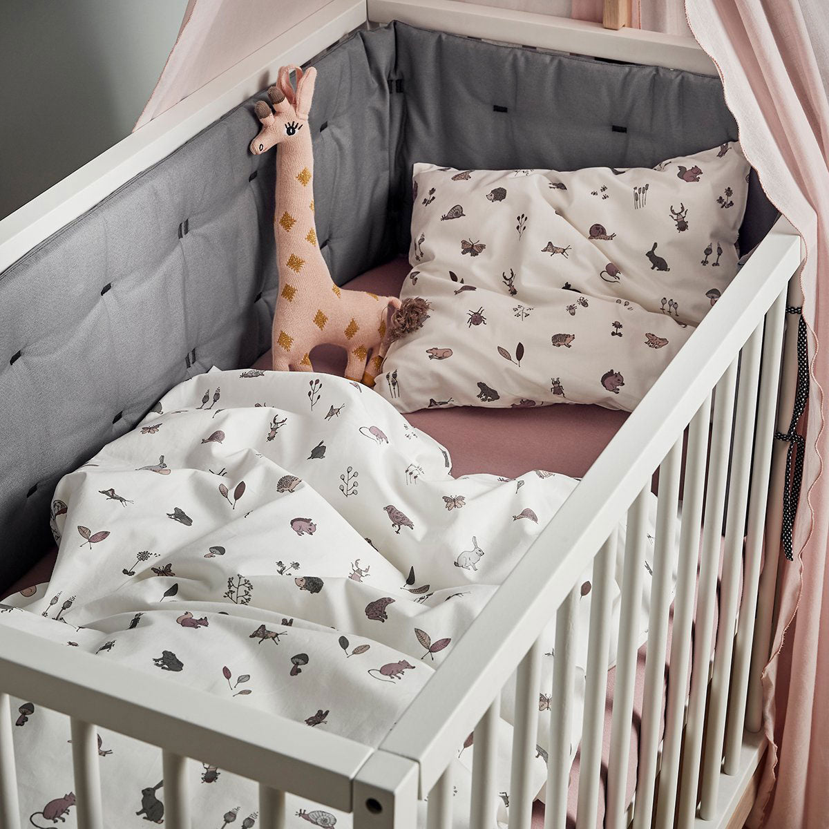 Organic baby bedding set Forrest Dusty Rose - Leander