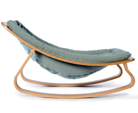 Levo Baby rocker Blue - Natural - Charlie Crane