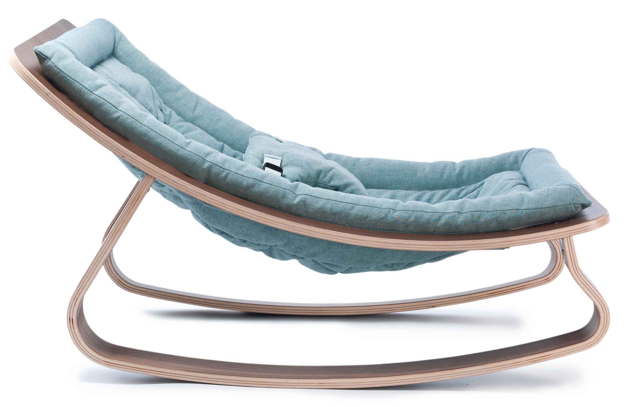 Levo Baby rocker Blue - Walnut - Charlie Crane