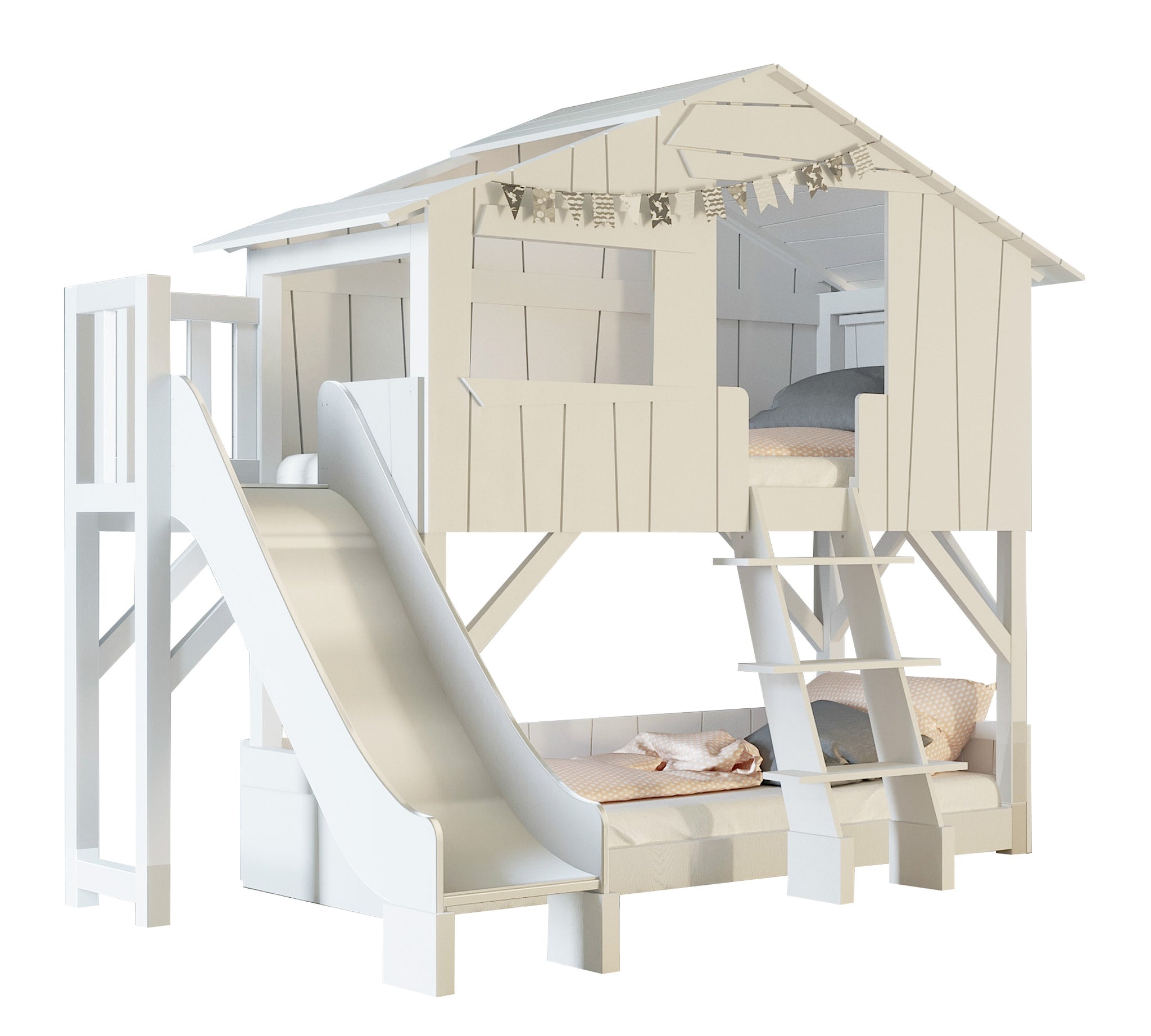 Treehouse Bunk Bed with slide  - Mathy By Bols