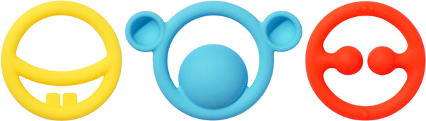 Nigi, Nagi & Nogi Silicone Primary Colours Teething Rings - Moluk