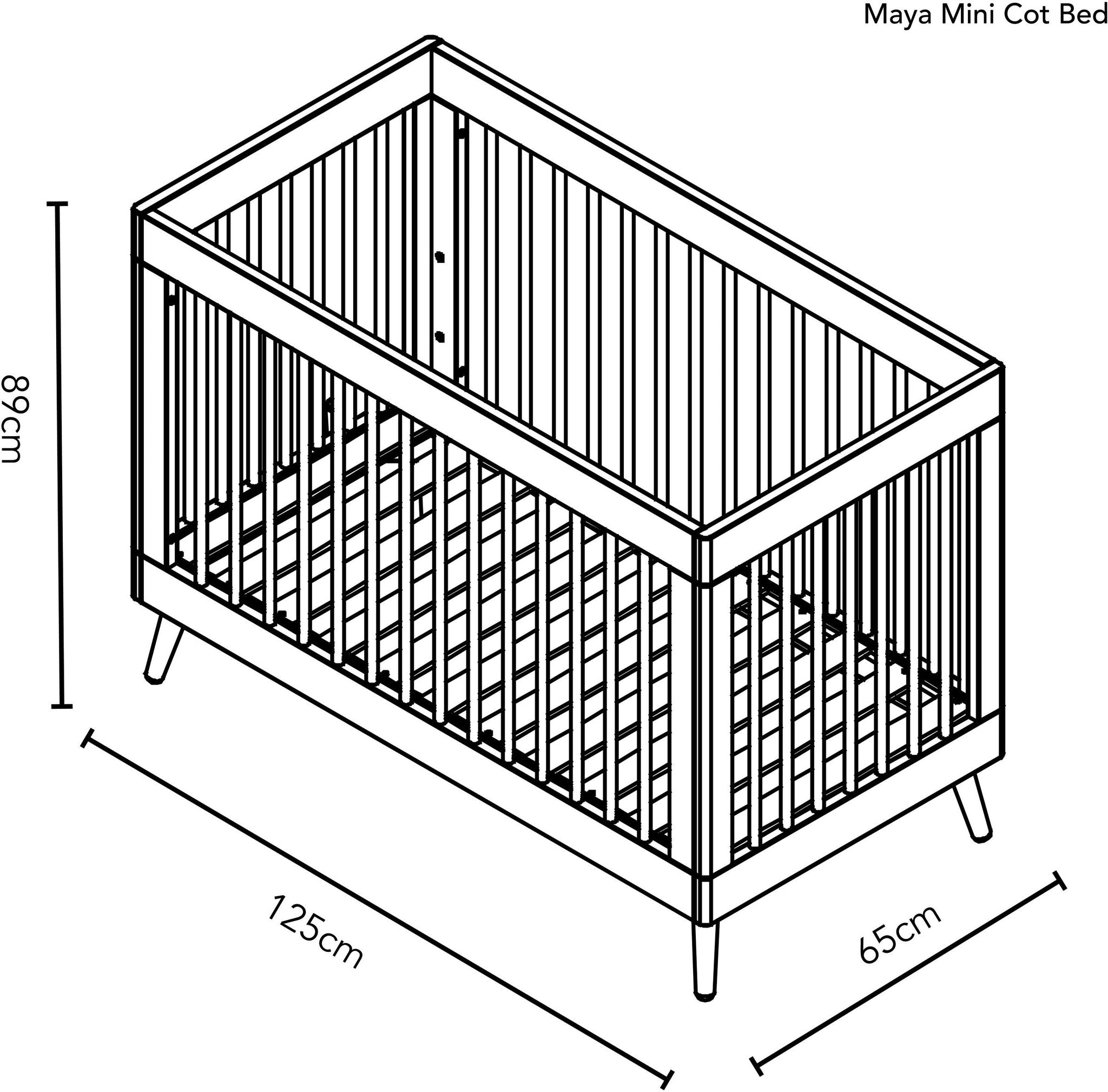 Maya Baby Cot Bed White - Obaby