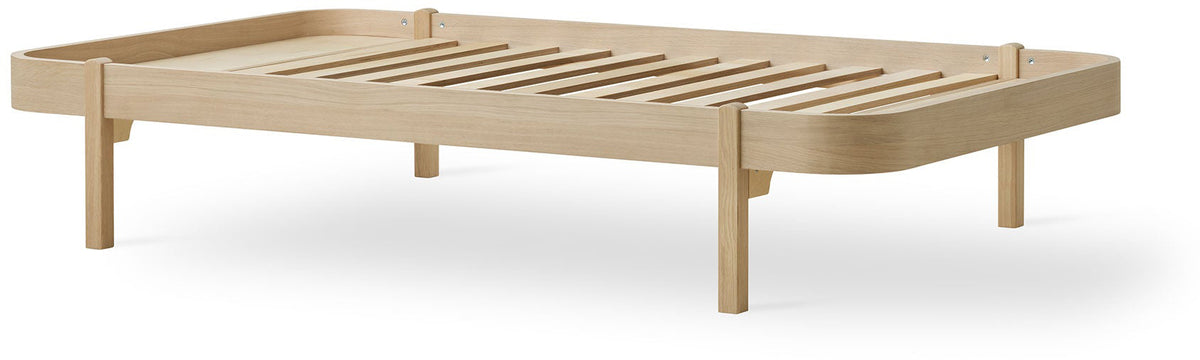 Wood Lounger Bed White/Oak - Oliver Furniture