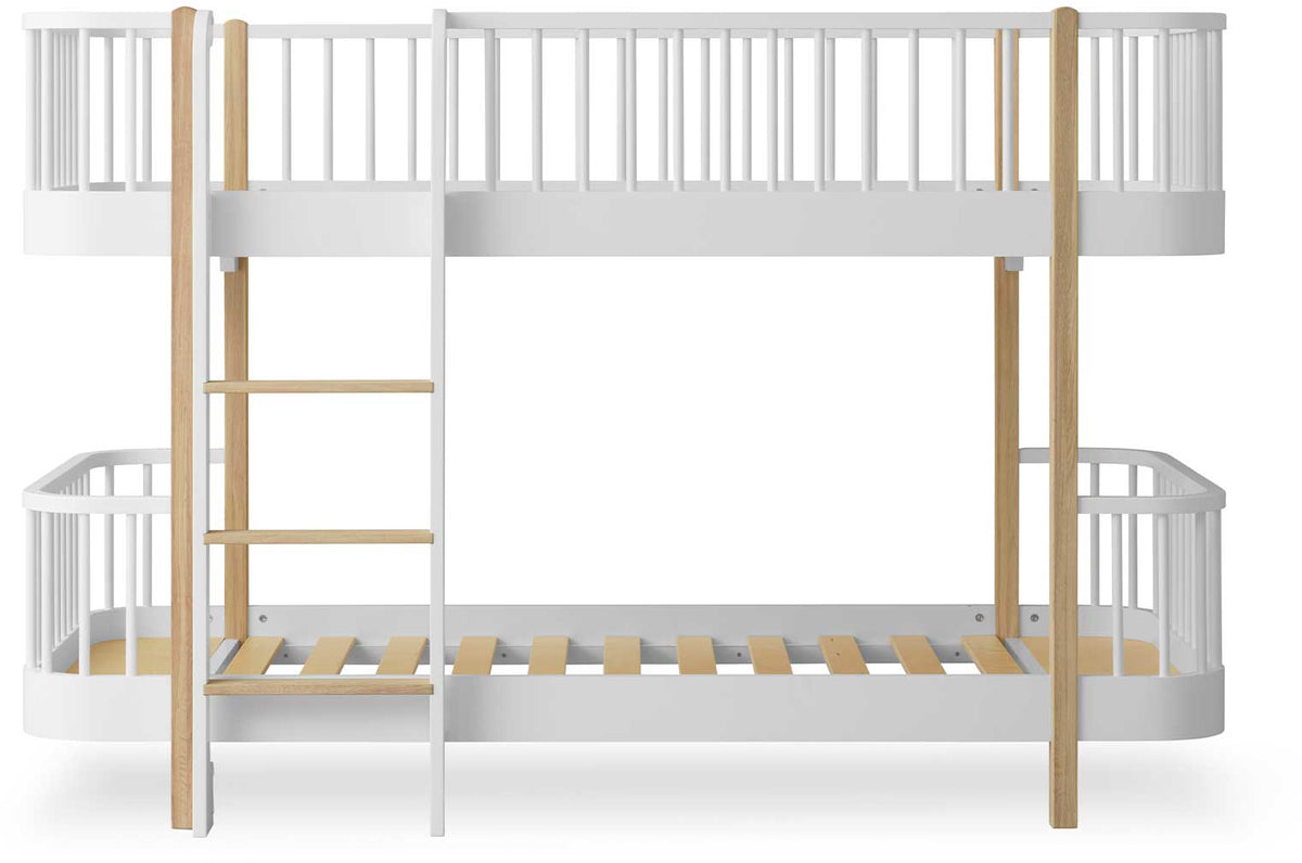 Wood Original Low Bunk Bed White/Oak - Oliver Furniture