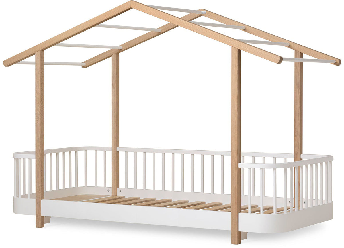 Wood Original Single House Bed White/Oak - Oliver Furniture