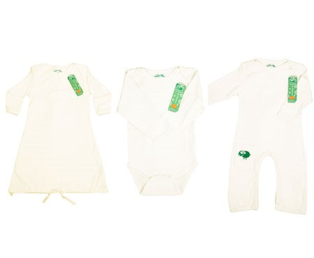 Organic Baby Newborn Sleepwear Set 3pc Natural - The Little Green Sheep