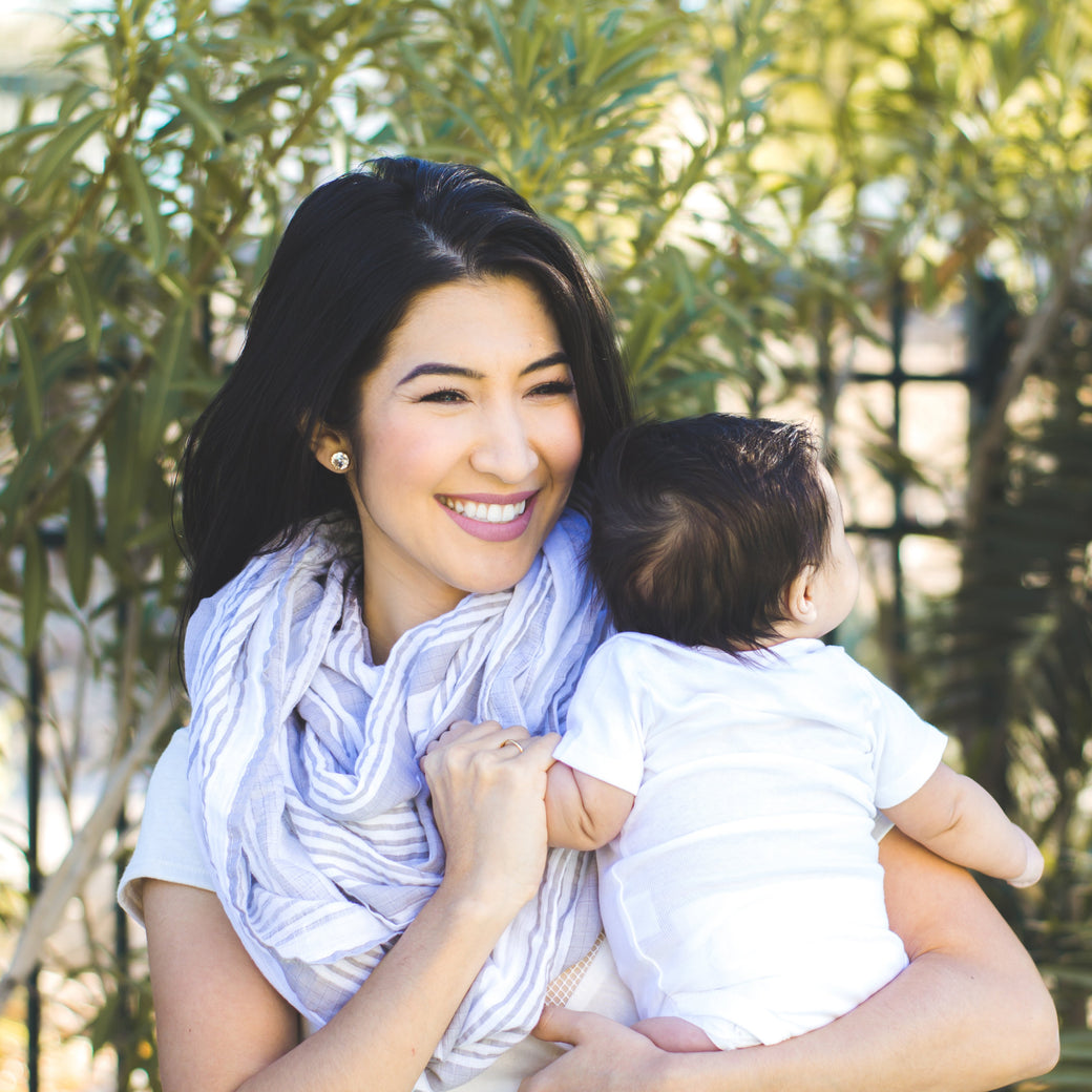Premium Muslin Nursing Scarf - Metropolitan - CHECK - Bebe Au Lait