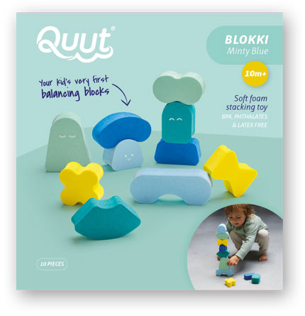 Blokki Balancing Soft Blocks Minty Blue - Quut