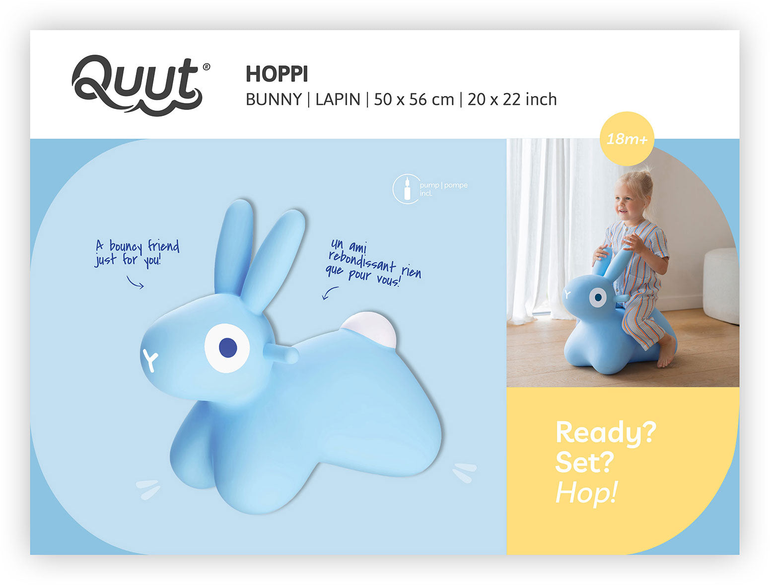 Hoppi Bouncing Bunny Blue - Quut